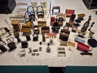 Vintage Huge Dollhouse  Wood  Plastic Ceramic  Metal Furniture   Accessories Lot