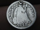 1848 P Seated Liberty Half Dime- Good vg Details  Large Date