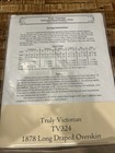 Truly Victorian Sewing Pattern Tv324 1878 Long Draped Overskirt Skirt New Uncut