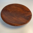 Vintage Hand Turned Wooden Pedestal Bowl Made In Usa Signed