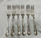 Simon L  Rogers A1 Silverplate Forks Set Of 6     7 25  Vintage Flatware  daisy 