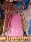 Antique Jenny Lind Spindle Style Walnut   Baby Cradle bassinet