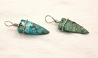 Native American Navajo Hand Carved Turquoise   Sterling Silver Arrowhead Pendant