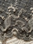 Three Pieces Of Very Fine Antique French Silk Fabric With Hand Embroidery