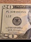  20 Federal Reserve Note - Trinary Serial Number With Five Of A Kind   Ink Error