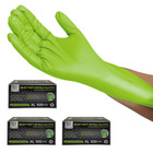 300 Pcs Black Heavy Duty 8mil Nitrile Gloves  Diamond Grip  Latex   Powder Free
