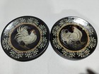 2 New Fancy White Rooster Wall Hanging Plates Collection 6  Farm Kitchen Deal