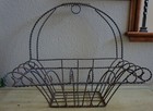 Vintage French Rustic Farmhouse Planter Hanging Wire Basket