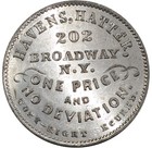  1864  New York Ny-630-aia-1e  r-6  J Havens Hatter Civil War Token 