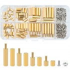 180pcs M2 5 Male-female Brass Hex Standoff Pcb Hexagon Studs Spacer Screw Nut