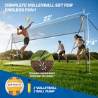 3-in-1 Multi-sport Net 22ft Pickleball Badminton Volleyball Net Set For Backyard