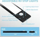 2 Pack Motion Activated Rv Step Lights  Usb Rechargeable 48 Black 48led 2pack 