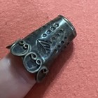 Antique Sterling Silver 925 Thimble Made In Mexico Leaf Filigree 3-d Hand Made