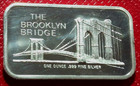 Vintage The Brooklyn Bridge Art Bar-colonial Mint 1 Troy Oz 999 Fine Silver