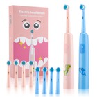 Rotating Electric Toothbrush For Kids  Rechargeable W 4 Heads 3 Modes  Timer Usb