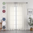 Sheer Curtains 84 Inch Length  Ivory Sheer Cutains 2 Panels Set