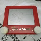 Vintage Travel Etch A Sketch Travel Size Classic Red By Ohio Art Toy 6 x 5 