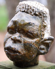Vtg Hand Carved African Man Serpentine Stone Head Sculpture Bust Shona Zimbabwe