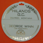 Vintage Golf Course Bag Tag - Hilands Golf Club - Billings Montana