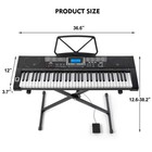 Mustar 61key Electric Lighted Up Piano Keyboard W pedal stand headset microphone