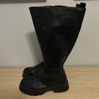 Asos Design Curve Corey Chunky Knee High Boots In Black Trendy Streetwear Style