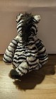 Jellycat Medium Bashful Zebra Plush Stuffed Animal 13  Black White Striped