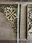 Pair Of Vintage Solid Brass Ornate Shelf Wall Brackets