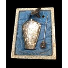 Japanese 950 Silver Perfume Bottle  Original Box  Floral Engraving