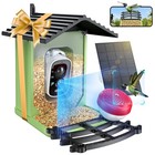 Opowo Bird Feeder With Camera  2k Hd Ai Identify Smart Bird House -  Green black