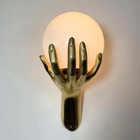 Wall Sconce Mid Century 1 Light Short Hand Globe Brass Sputnik Light Fixture