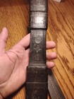 Antique Authentic African  Tribal Ceremonial Dagger  W  Carved  Leather Scabbard