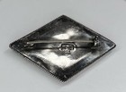 Vintage Sterling Silver 935 Brooch Hebrew Hallmarked On Back Hand Painted