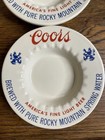 Set Of 2 Vintage 5 3 4    Inch Coors Beer Advertising Ceramic Ashtray