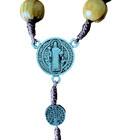 St Saint Benedict Wooden Rosary Prayer Beads Men Women Wood Crucifix Cross