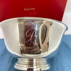 Cartier Sterling Silver 874 Paul Revere Pedestal Bowl Box Bag Monogram B