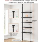 Adjustable Tension Mount 5-tier Narrow Bookshelf Space Saving Metal Wood Rack Us