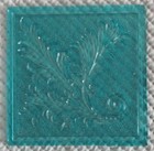 Late 19th Early 20th Century Addison Glass Factory Tile 5  X 5  Teal Color