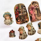 Victorian 1880 s Card Cut Scrap Lot - Monkey Dog Girl Slender Hand Cupid
