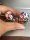 Vintage Murano Stained Glass Miniature Perfume Bottle Made In Italy Set Of 2
