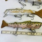 Ac Plug Vintage Wooden Lure Jointed Swimming Minnows As-is Lot 5