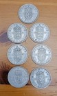 Vintage Great Britain Shilling 7 Coins Portrait Queen Elizabeth Ii  57  60  63