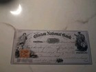 Sling s      1866 Post Civil War Clinton National Bank Nj Obsolete Bank Check
