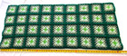 Vintage Handmade Crochet Green Afghan Throw Granny Square Blanket 50  X 44 