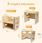 Adjustable Wooden Toddler Table   Chair Set With Blackboard  3 Heights