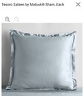New Matouk X Williams Sonoma Tesoro Euro Pillow Sham-hazy Blue