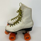 Vintage Roller Derby Roller Skates Women Size 4 Fresh Bearings White Orange