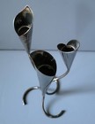 Mcm Hans Jensen Calla Lily Silverplate Triple Candlestick Candle Holder Denmark