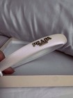 Prada Milano White Satin Logo Headband