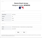 2017 L a  Dodgers Game Worn World Series Jersey Josh Fields  mlb Authenticated 