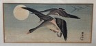 Original Ohara Koson  geese At Full Moon  Japanese Woodblock Print Signed Sealed
